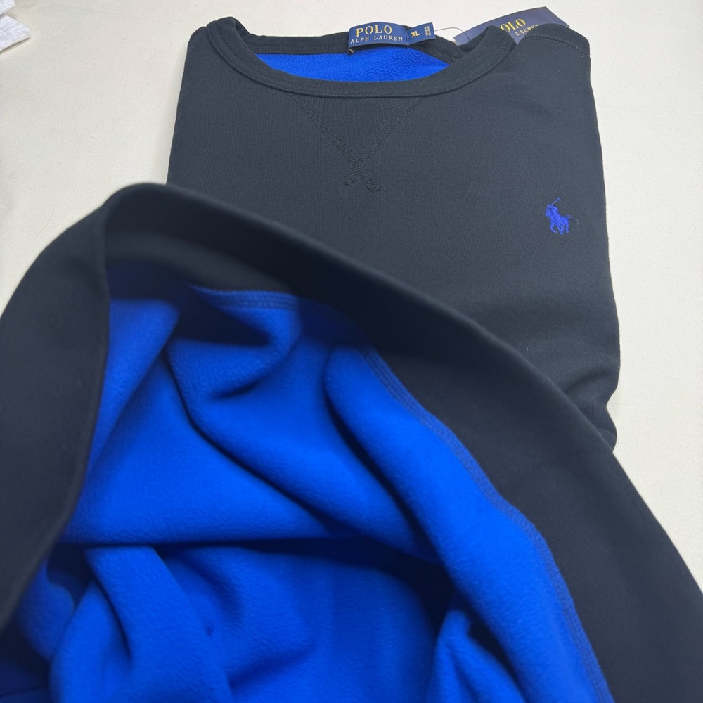 Polo by Ralph Lauren Black Crewneck Sweater with blue lining - Picture 5 of 9